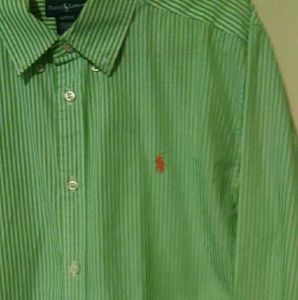 Ralph Lauren Strip(wht/green) Orange jockey Shirt